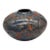 Signed Emir Calero Nicaraguan Pottery Vase, Hand-Carved Fish Design For Sale