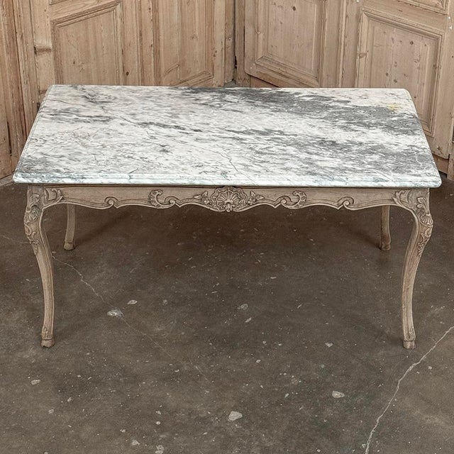 Antique 19th Century Louis XV Stripped Table With Marble Top For Sale - Image 16 of 18