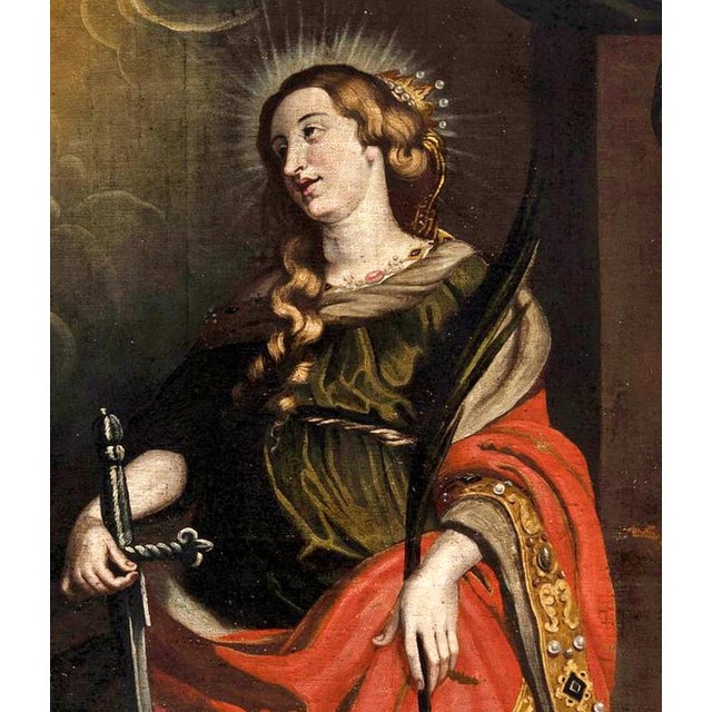 Baroque After Peter Paul Rubens, Circle of Saint Catherine, Oil on Canvas For Sale - Image 3 of 7