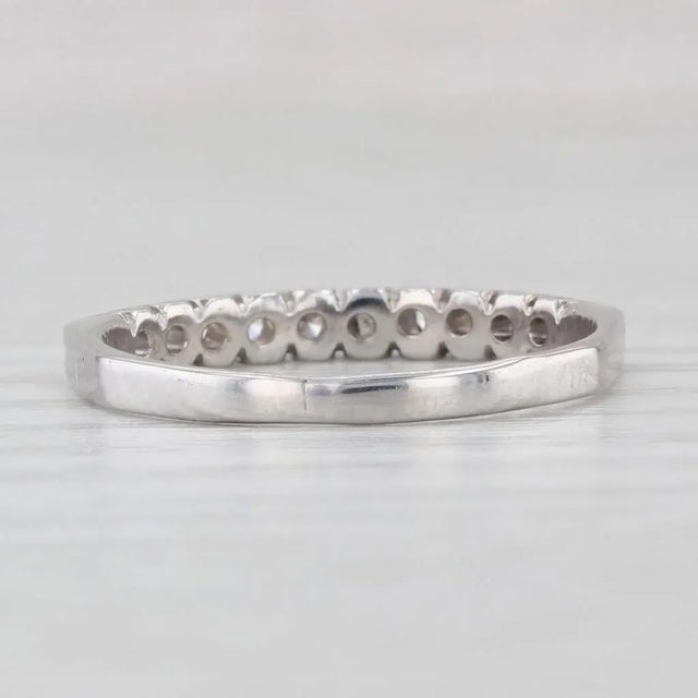 Metal 0.15ctw Diamond Stackable Ring 18k White Gold Wedding Band Size 7 For Sale - Image 7 of 8