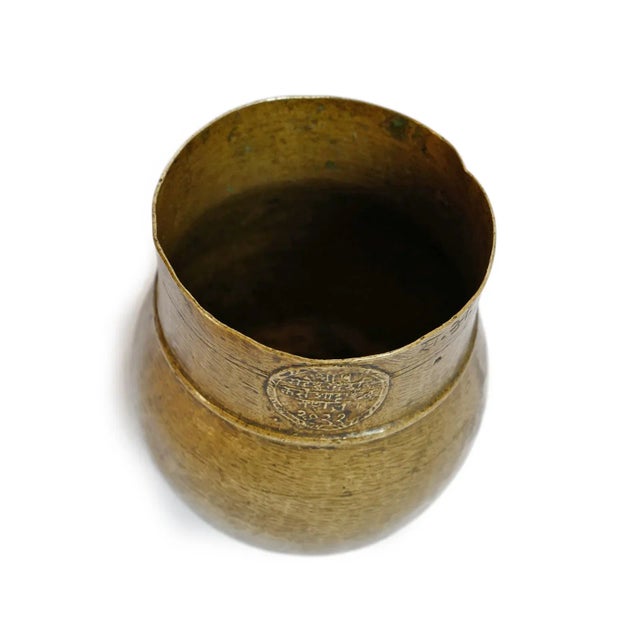 Beautiful old Nepali bronze mana measuring cup, traditionally used as a standardized vessel for measuring grains such as...