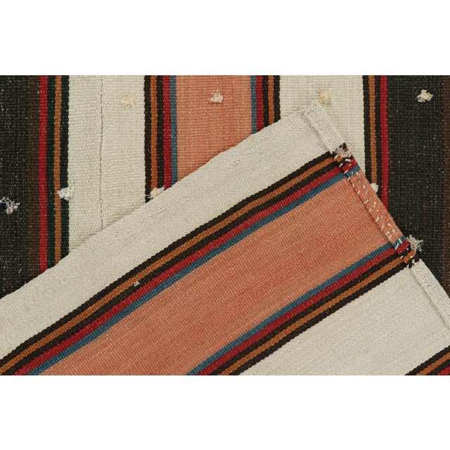 Textile Vintage Persian Jajim Kilim in Colorful Stripes by Rug & Kilim For Sale - Image 7 of 8