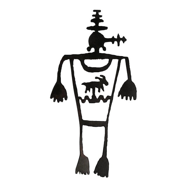 Native American Petroglyph Metal Art - Laser Cut Indigenous Rock Art Silhouette For Sale
