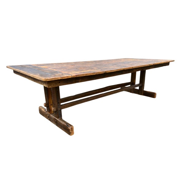Made-To-Order French Farmhouse Reclaimed Barnwood Trestle Table With ...
