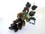 Polished to perfection - heavy green onyx Italian grape cluster with onyx leaves and supporting wire stand/legs....
