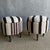 Textile Pair of Striped Off-white, Black Vintage Turkish Rug Ottomans For Sale - Image 7 of 7