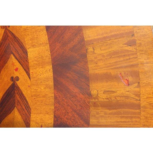 Maitland-Smith Inlaid Wood Table With Gilt Brass Paw Feet For Sale - Image 12 of 18