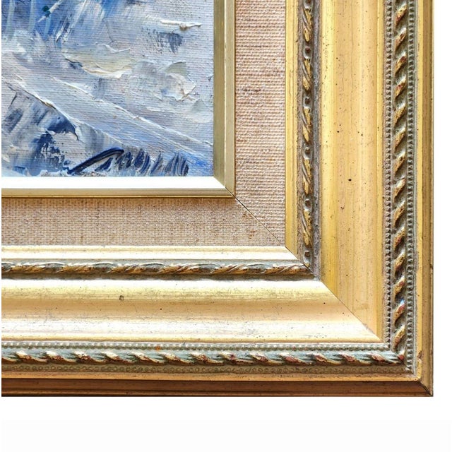 Lovely impressionistic scene. Signature featured bottom right, however illegible. Painting measures 9”H x 7”W, frame...