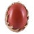1970s Oval Coral Ring in Hand Engraved Setting Size 7.75 For Sale