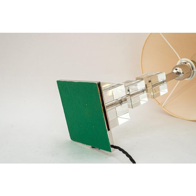 Large Art Deco Nickel-Plated Table Lamps with Fabric Shades from Bakalowits & Söhne, 1920s, Set of 2 For Sale - Image 10 of 18