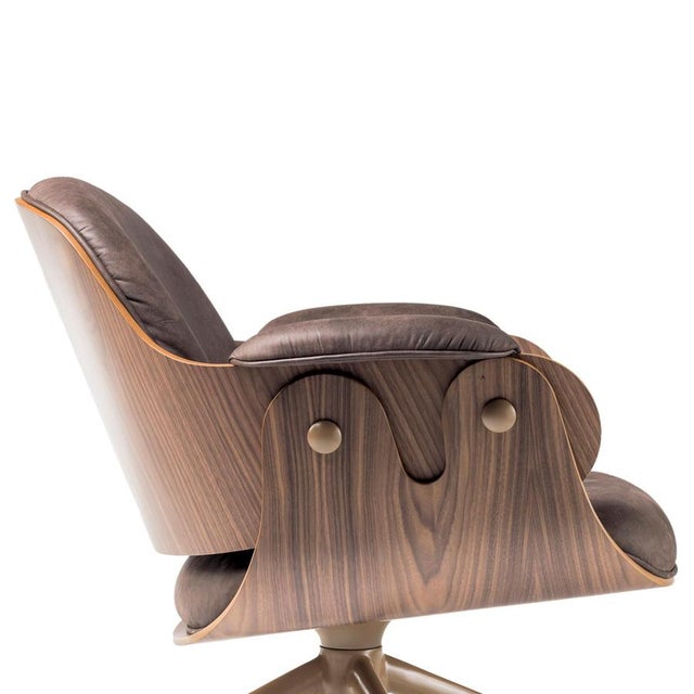 Plywood, Walnut & Leather Low Lounger Armchair by Jaime Hayon For Sale - Image 10 of 16