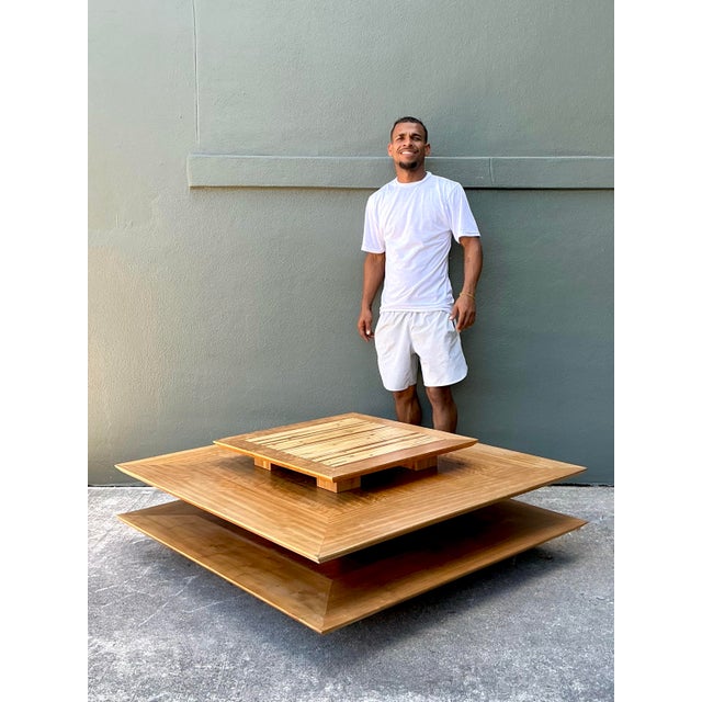 Mid-Century Modern Vintage Stacked Rattan Coffee Table For Sale - Image 3 of 12