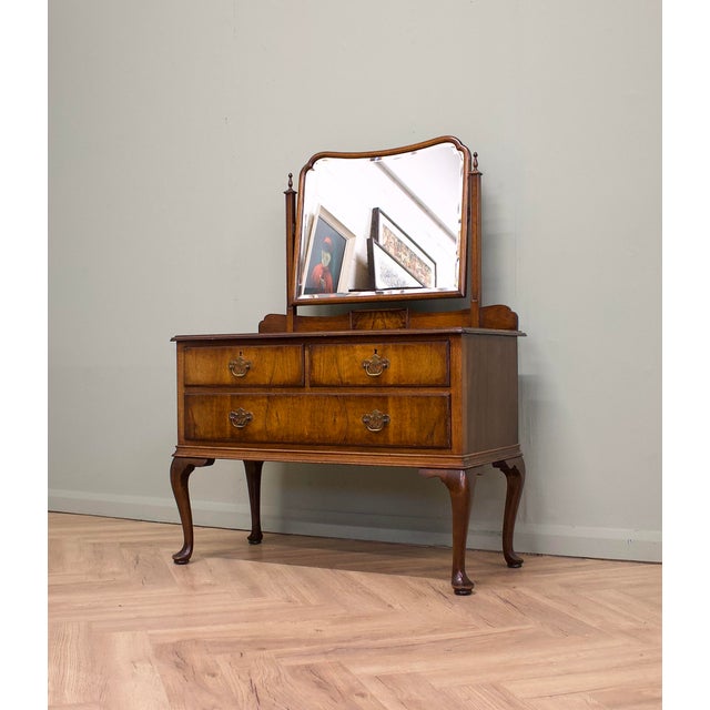 Vintage Walnut Dressing Table Chest from Waring and Gillow, 1930s For Sale - Image 4 of 12