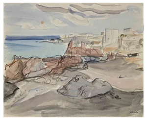 Maria Elisabeth Wrede, Seascape, Watercolor on Paper, Early 20th Century