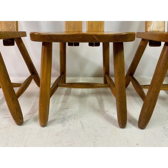 Mid-Century Modern Oak Dining Chairs by De Puydt, 1960s, Set of 4 For Sale - Image 3 of 18