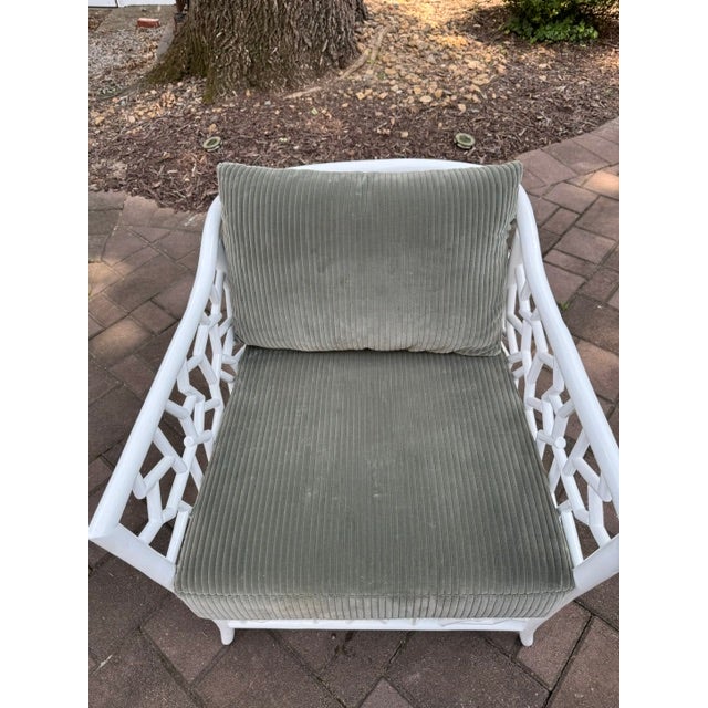 2020s White Rattan Lounge Chair For Sale - Image 5 of 5