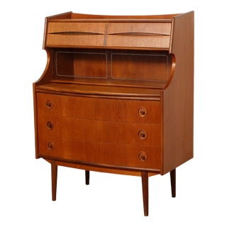 Vintage Secretaire in Teak attributed to Gunnar Falsig for Holstebro Mobelfabrik, 1960s For Sale