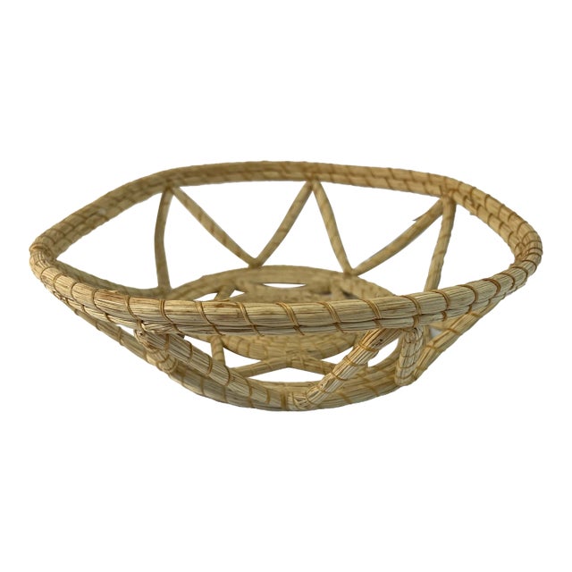 Vintage Open Weave Basket For Sale