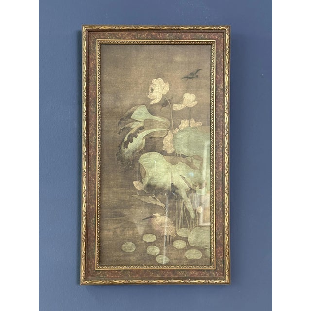 Japanese Silk Print with Water Lilies For Sale - Image 3 of 5