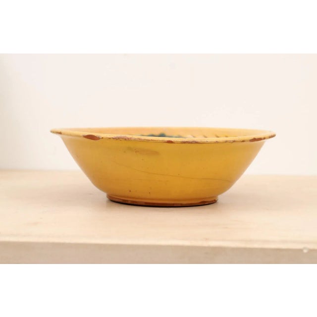 Ceramic French 19th Century Bowl from the Poterie Hertz of Annecy, with Yellow Glaze For Sale - Image 7 of 12