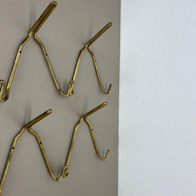 1950s Large Brass Coat Rack with Hooks in the style of Auböck, France, 1950s For Sale - Image 5 of 18