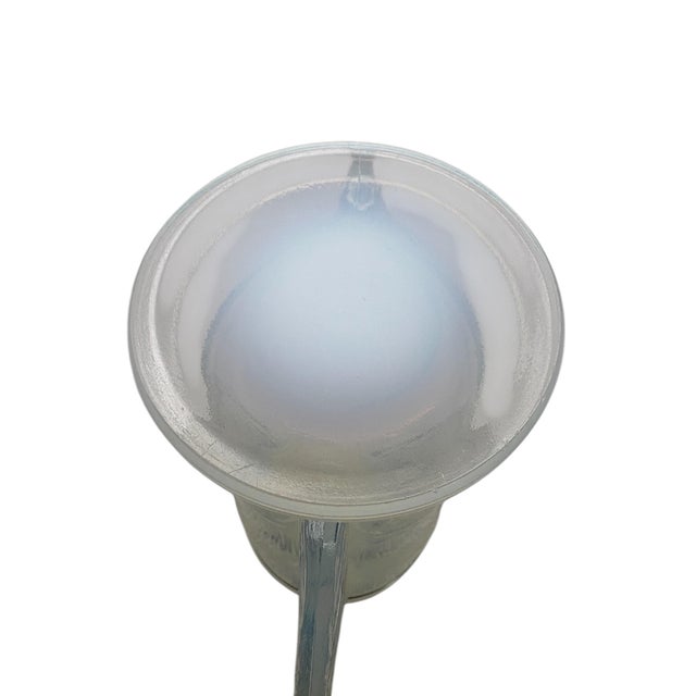 French Art Deco Pierre D’Avesn White Opalescent Glass Vase For Sale - Image 10 of 12
