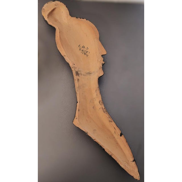 Ceramic Bust of Archaic Egyptian Statue from CAS Vietri, 1960s For Sale - Image 7 of 9