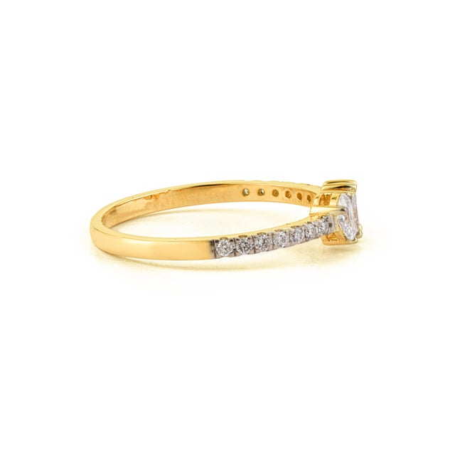 Not Yet Made - Made To Order 14k Yellow Gold 0.42ct Mixed-Cut Diamond Cluster Ring Size 4 by VRJewels For Sale - Image 5 of 13