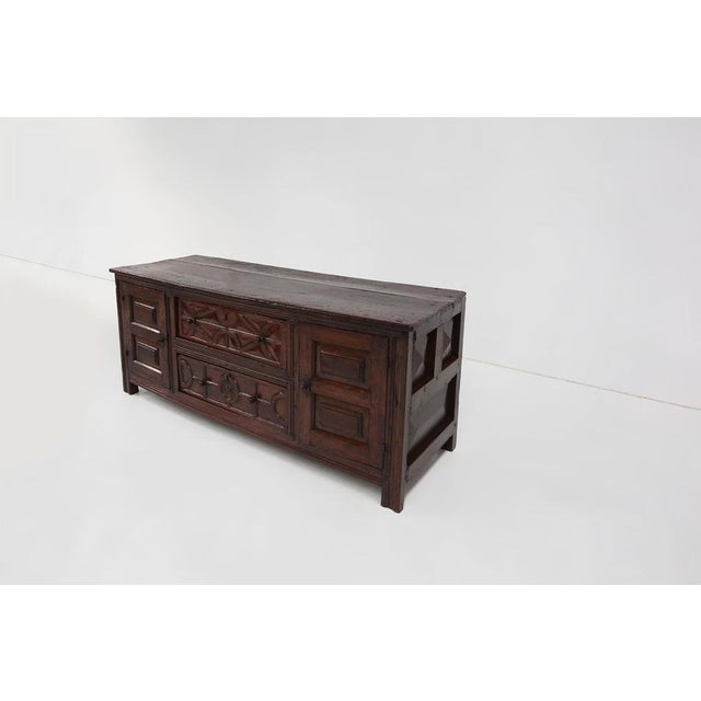 16th Century French Geometric Sideboard in Oak For Sale - Image 10 of 18