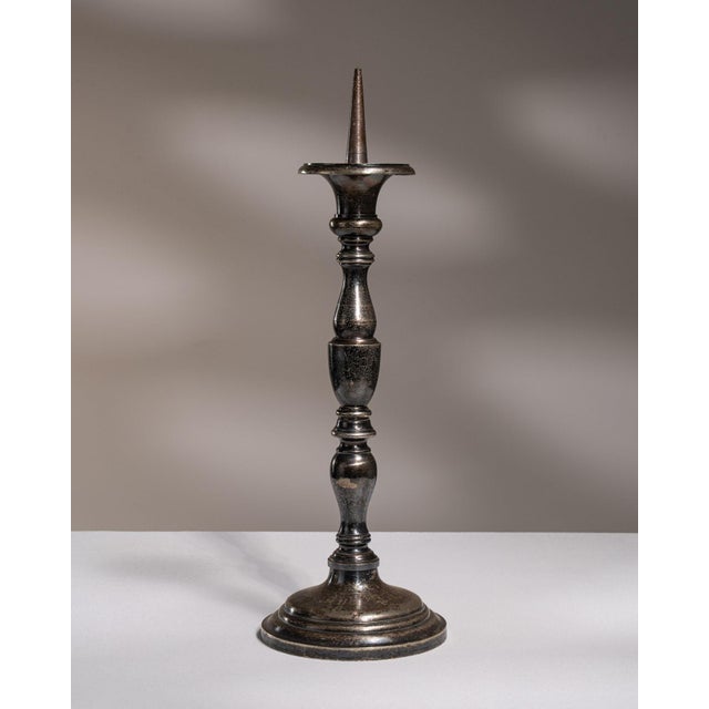 Early 20th Century France Gray Silver Candlestick For Sale - Image 10 of 15
