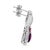 Contemporary .925 Sterling Silver 8MM Natural Cushion Shaped Amethyst and Diamond Accent Halo with Push Back Dangle Earrings (I-J Color, I2-I3 Clarity) For Sale - Image 3 of 6