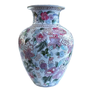 Vintage Chinese Export Floral Porcelain Vase
