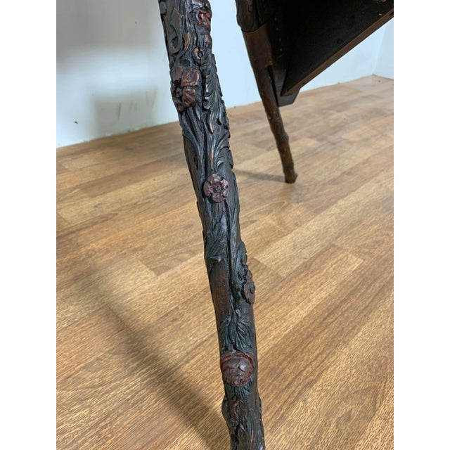 Rustic Circa 1870s-1890 Hand Carved Antique Adirondack Table Stand For Sale - Image 3 of 13