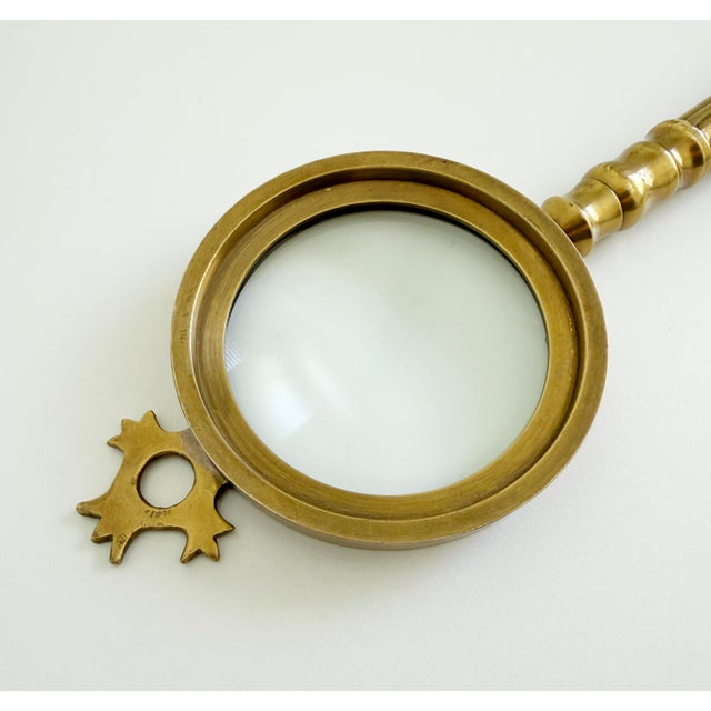Hollywood Regency Oversized Brass Skeleton Key Magnifier, Late 20th Century For Sale - Image 3 of 12