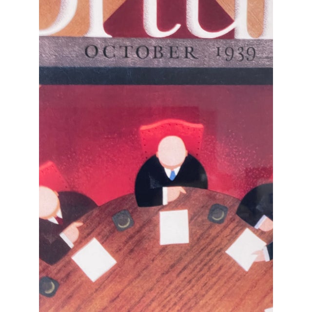 Rare Huge Vintage FORTUNE Magazine Lithograph Art Print - October 1939 Board Room by Antonio Petruccelli, professionally...