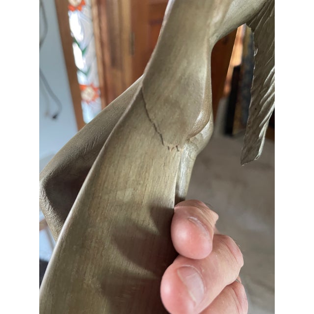 Brown Art Nouveau Style Wood Sculpture Nude Woman & Child For Sale - Image 8 of 10