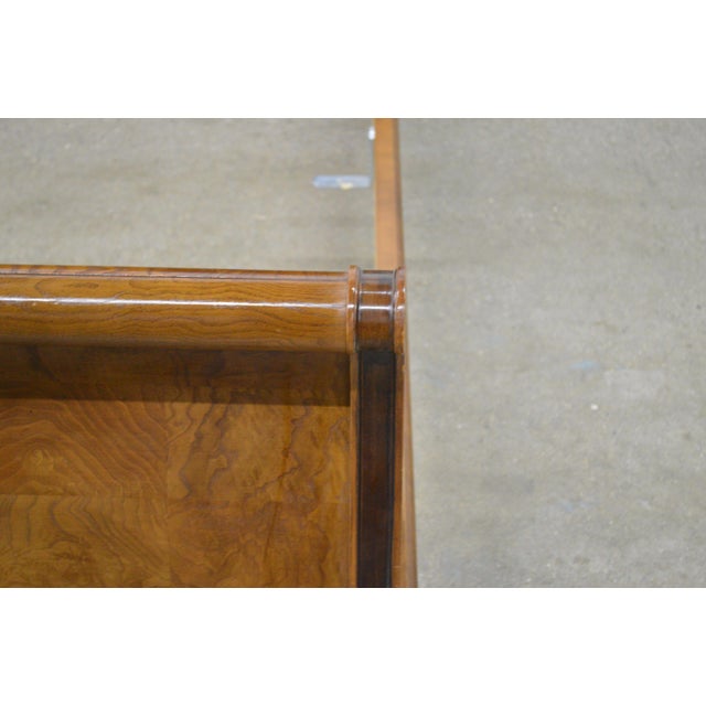 Henredon Charles X Empire King Size Burlwood Sleigh Bed For Sale - Image 11 of 17