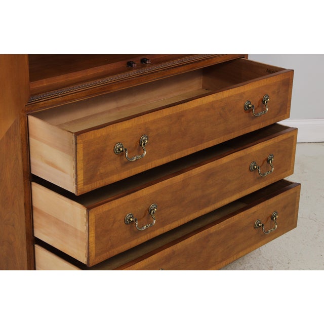 Henredon Aston Court 3 Drawer Inlaid Wardrobe Armoire Cabinet For Sale In Philadelphia - Image 6 of 14