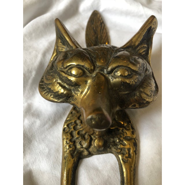 MidCentury Brass Fox Door Knocker Chairish