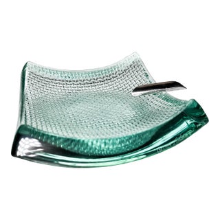 Stephen Schlanser Signed Glass Ashtray: Modernist Studio Art For Sale
