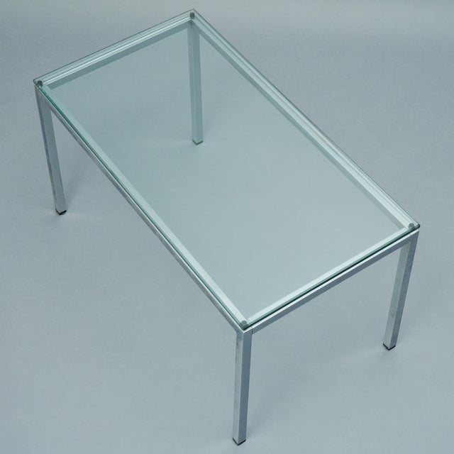 Vintage Coffee Table in Glass and Steel, 1960s For Sale - Image 6 of 6