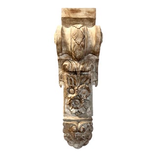Restoration Hardware Carved Wood Wall Corbel, Spanish Revival Style For Sale