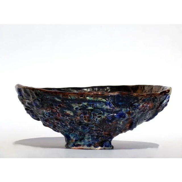 Vase bowl Enamelled terracotta Italy, 1950 Perfect conditions