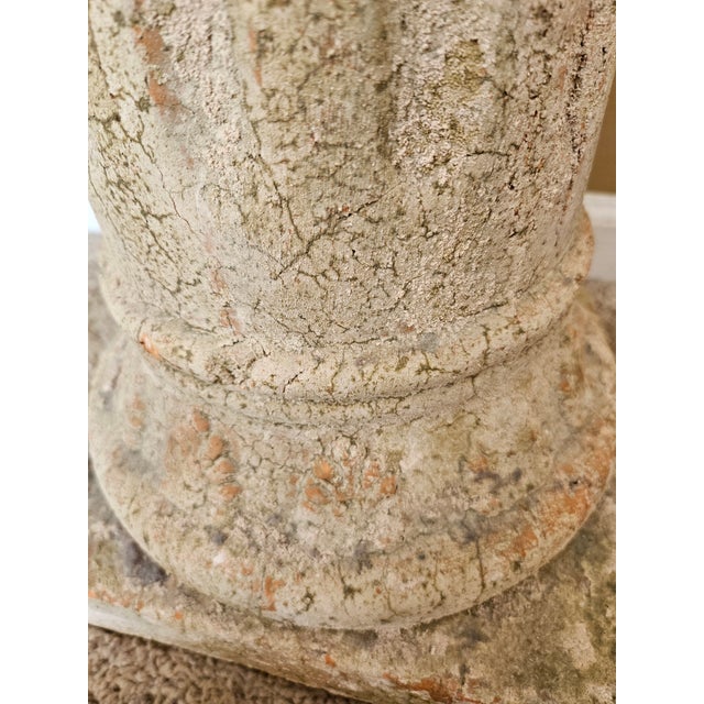 Vintage Decorative Fluted Terracotta Column Pedestal For Sale In Indianapolis - Image 6 of 6