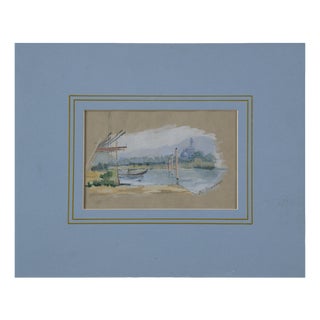 Period Italian Signed Landscape Watercolor For Sale