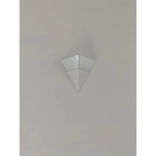 Metal 1960s Kalmar White Triangle Glass Sconce For Sale - Image 7 of 11