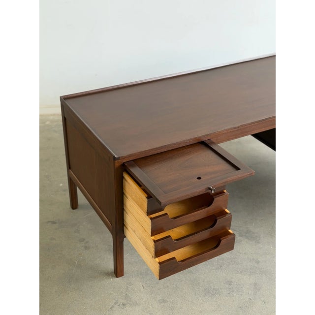 WIDTH 75 DEPTH 28 HEIGHT 30 Knee Clearance 25.5 KNEE WIDTH 29 KNEE DEPTH 24 D29 with knobs Fully restored desk with a mid...