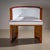Set of three armchairs and a matching pouf (32 x Ø40 cm) from the Art Deco period. The curved backrests are veneered in...