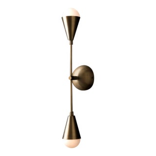 Apparatus Triad Sconce Aged Brass For Sale