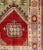 Square Size 1930's antique Hand Knotted Prayer Design Turkish Carpet in Colorful Geometric Pattern. Measures: 3'6 x 4'8...